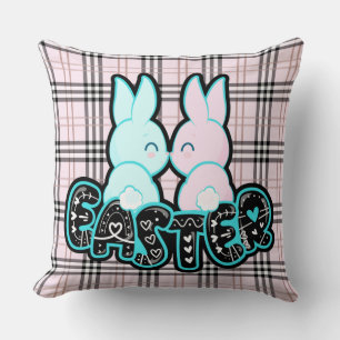 Eastrer Plaid Pink Pillow