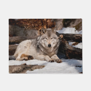 Easttern Grey Wolf Doormat