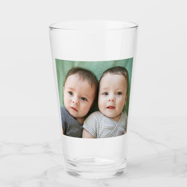 Easy add own photo personalized custom  glass (Front)
