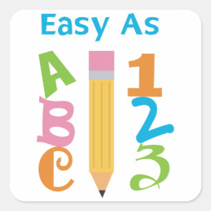 Easy as ABC Square Sticker