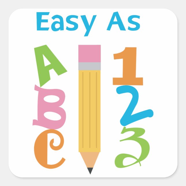 Easy as ABC Square Sticker (Front)