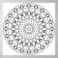 Easy Circular Mandala Colouring Page Bold Rings
