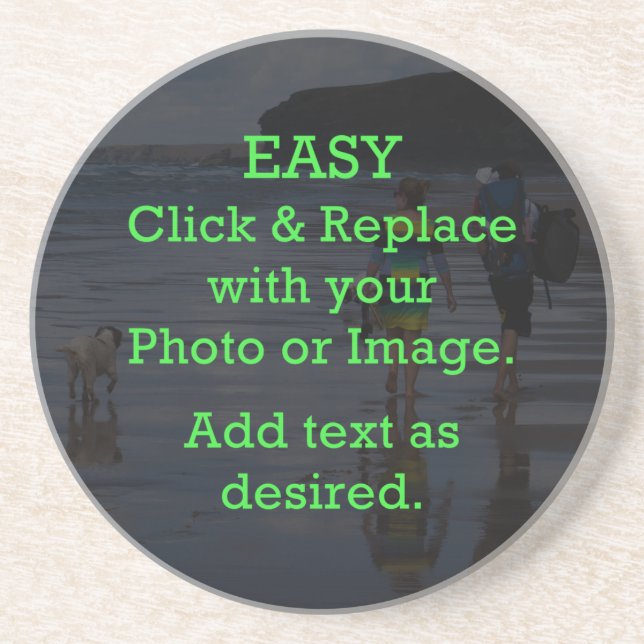 Easy Click & Replace Image to Create Your Own Coaster (Front)