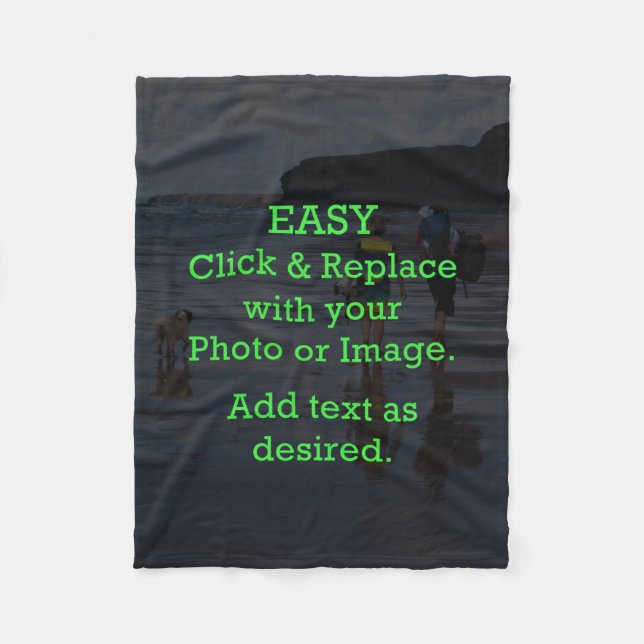 Easy Click & Replace Image to Create Your Own Fleece Blanket (Front)
