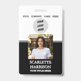 Easy clip personalize employee Business logo black Badge