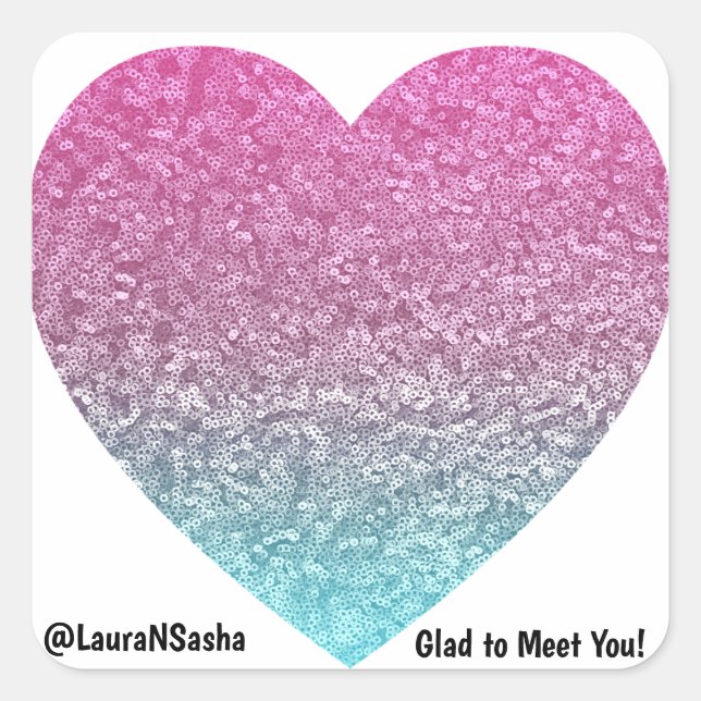 Easy Contact Stickers with Glitter Hearts (Front)