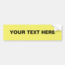 Easy Custom Bumper Sticker Template, Yellow FFFF66