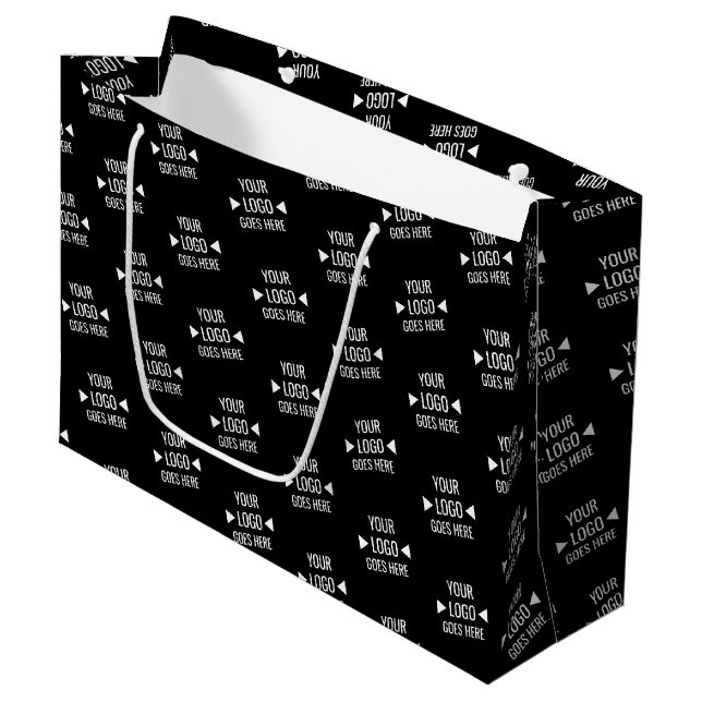 Easy Custom Corporate Business Logo Pattern Large Gift Bag (Front Angled)