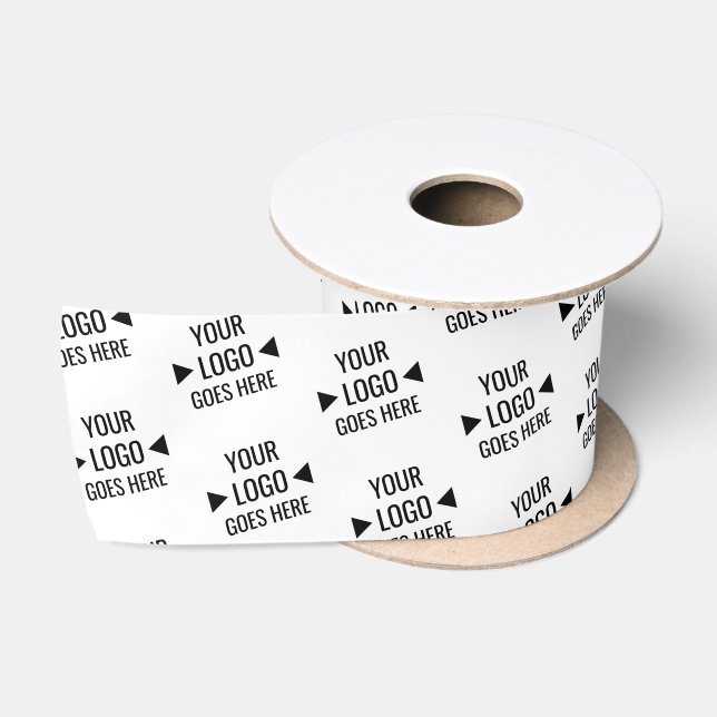 Easy Custom Corporate Business Logo Pattern Satin Ribbon (Spool)