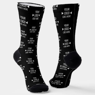 Easy Custom Corporate Business Logo Pattern Socks