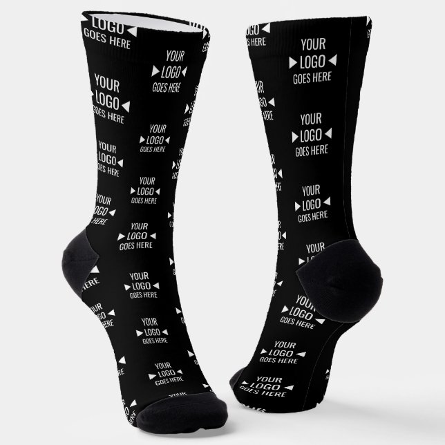 Easy Custom Corporate Business Logo Pattern Socks (Angled)