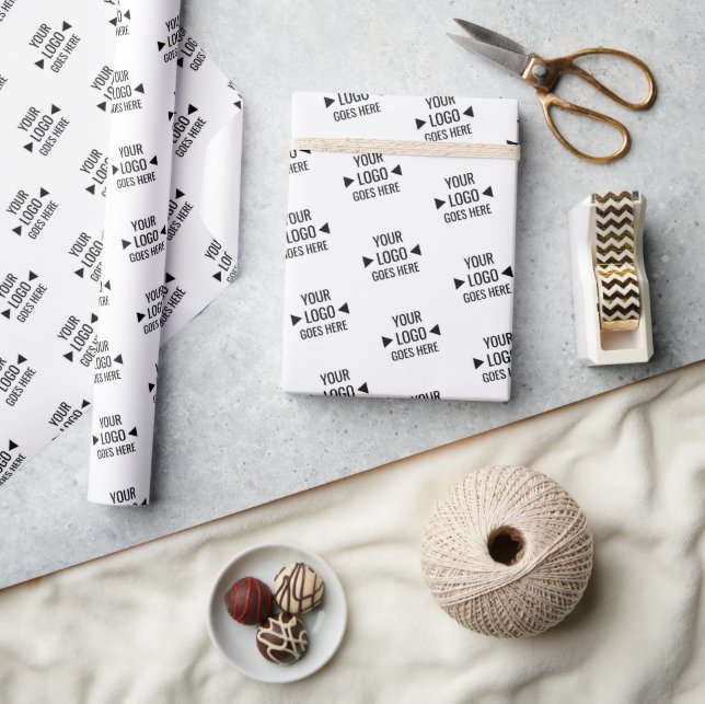 Easy Custom Corporate Business Logo Pattern Wrapping Paper (Crafts)