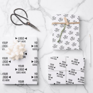 Easy Custom Corporate Business Logo Pattern Wrapping Paper Sheet