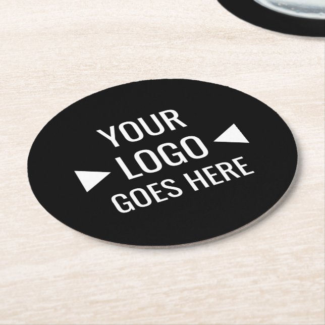Easy Custom Corporate Business Logo Round Paper Coaster (Angled)