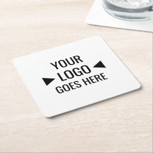Easy Custom Corporate Business Logo Square Paper Coaster