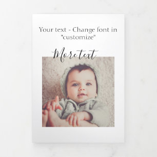 Easy Design A 15 Photo Collage Personalized Custom Tri-Fold Holiday Card