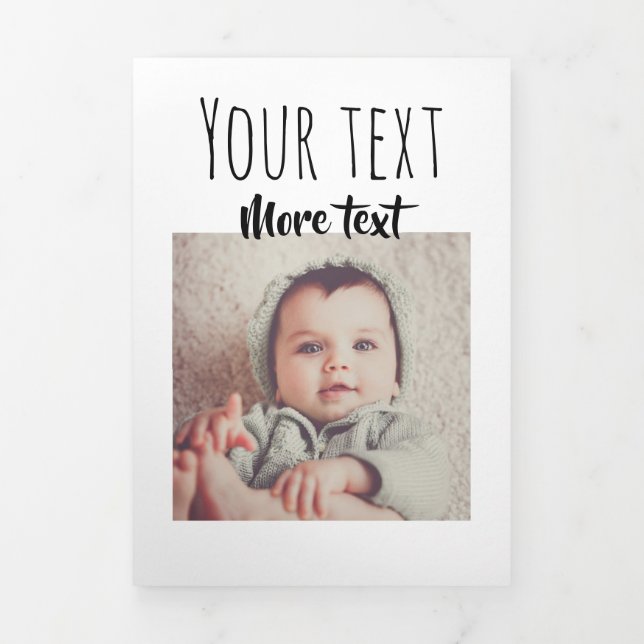 Easy Design A 15 Photo Collage Personalized Custom Tri-Fold Holiday Card (Cover)