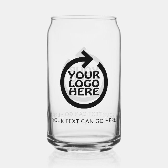 Easy design unique business personalized logo can glass (Front)
