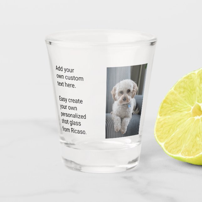 Easy design unique one of a kind personalized shot glass (Front)