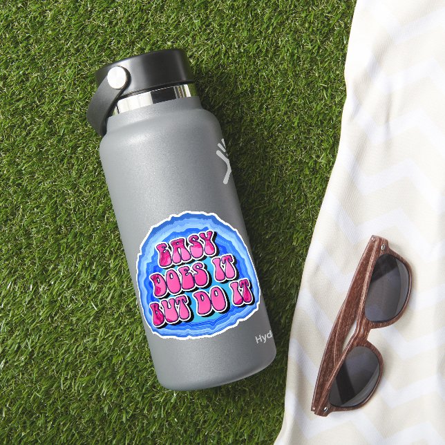 Easy Does It Geode 12 Step AA Recovery Slogan (HydroFlask Insitu)