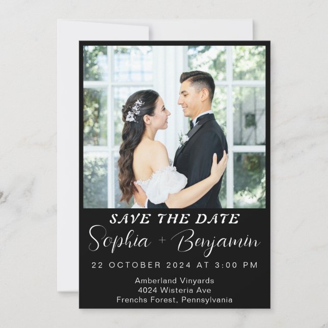 easy editable modern Photo Collage  save the date  Invitation (Front)