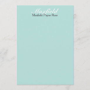 Easy Elegance Caspian Blue Personalized Flat Cards