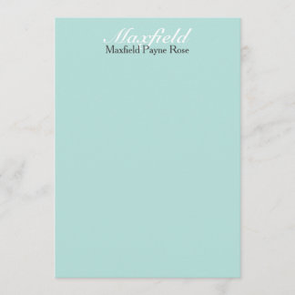 Easy Elegance Caspian Blue Personalized Flat Cards
