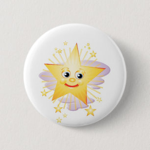 Easy Going Shining Star 2 Inch Round Button