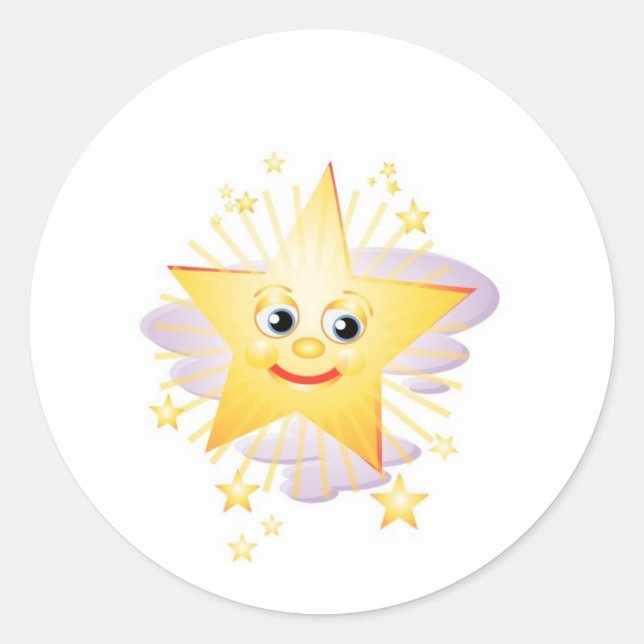 Easy Going Shining Star Classic Round Sticker (Front)