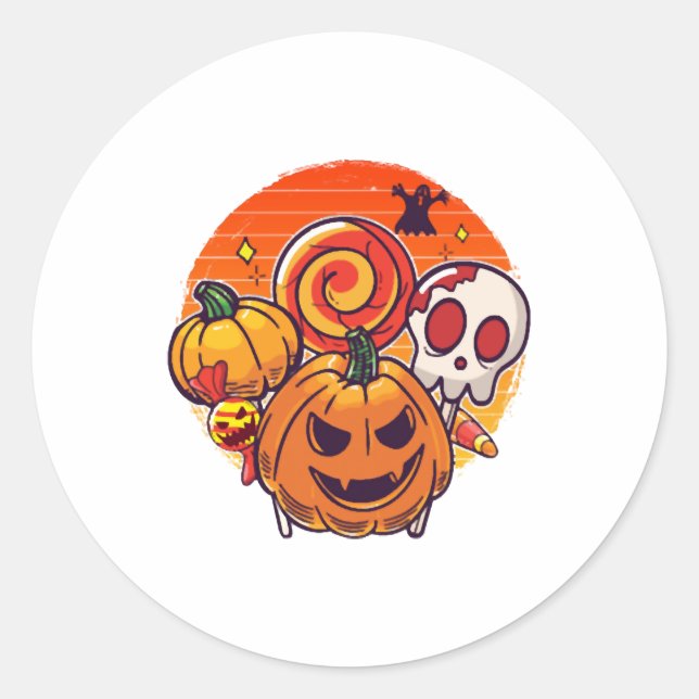 easy Halloween costume halloween mood   Classic Round Sticker (Front)