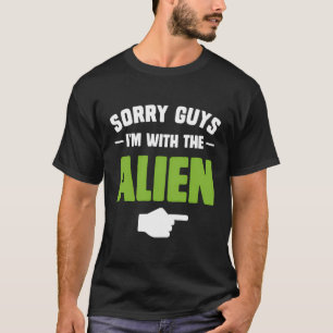 Easy Lazy Alien Halloween Costume I'M With The Ali T-Shirt