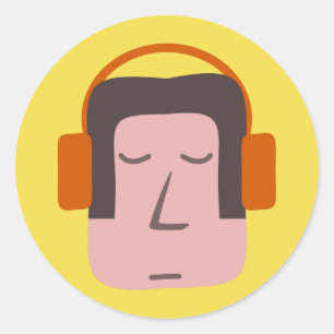 Easy Listener Classic Round Sticker