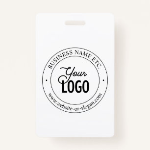 Easy Logo Replacement & Customizable Text Black Badge