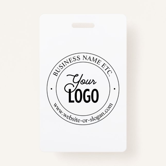 Easy Logo Replacement & Customizable Text | Black Badge (Front)