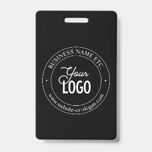 Easy Logo Replacement & Customizable Text   Black Badge