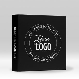 Easy Logo Replacement & Customizable Text   Black Binder