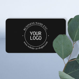 Easy Logo Replacement & Customizable Text Black Business Card