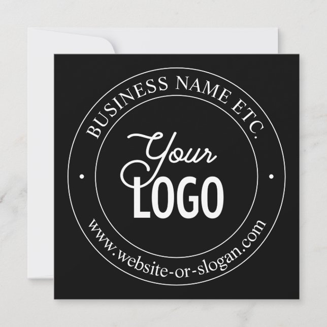 Easy Logo Replacement & Customizable Text | Black Card (Front)