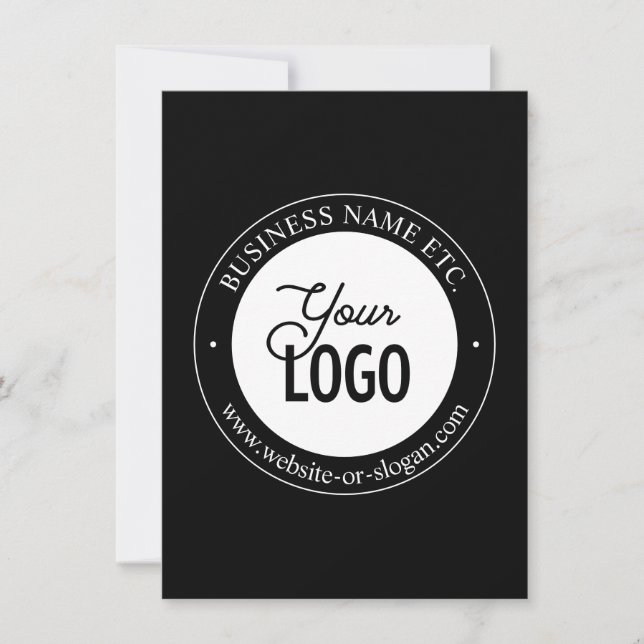 Easy Logo Replacement & Customizable Text | Black Card (Front)
