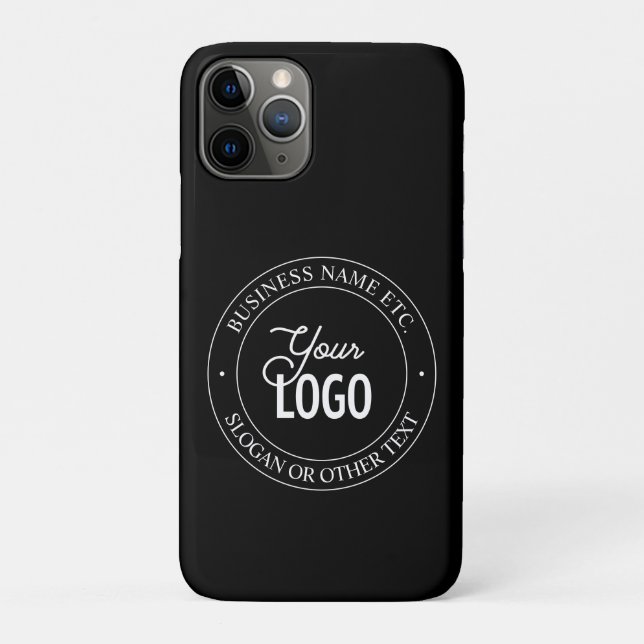 Easy Logo Replacement & Customizable Text | Black Case-Mate iPhone Case (Back)