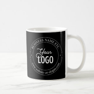 Easy Logo Replacement & Customizable Text   Black Coffee Mug