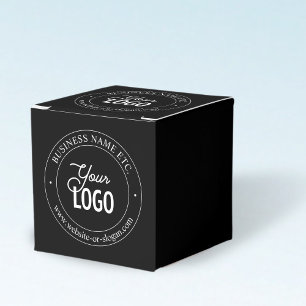 Easy Logo Replacement & Customizable Text   Black Favor Box