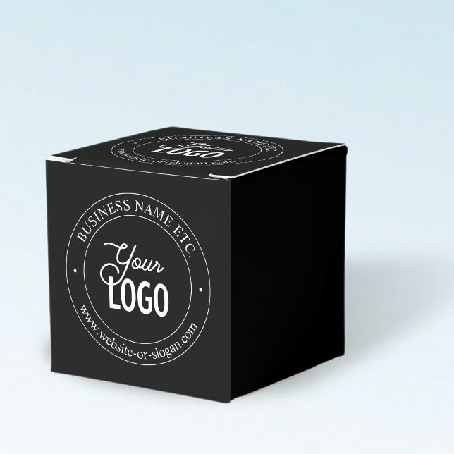Easy Logo Replacement & Customizable Text | Black Favor Box (Creator Uploaded)