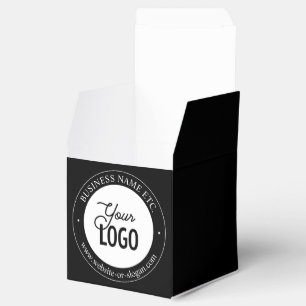 Easy Logo Replacement & Customizable Text   Black Favor Box