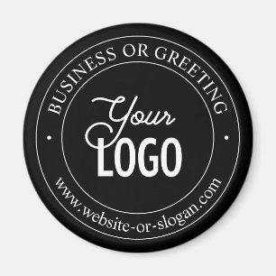 Easy Logo Replacement & Customizable Text Black Magnet