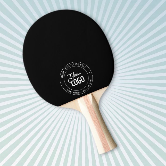 Easy Logo Replacement & Customizable Text | Black Ping Pong Paddle (Creator Uploaded)