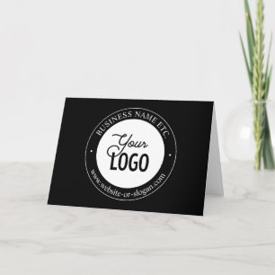 Easy Logo Replacement & Customizable Text   Black  Thank You Card