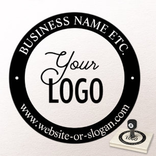 Easy Logo Replacement & Customizable Text Rubber Stamp
