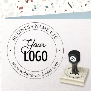 Easy Logo Replacement & Customizable Text Rubber Stamp