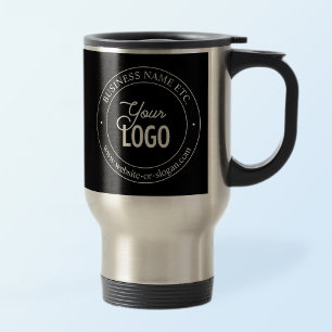 Easy Logo Replacement & Customizable Text Travel Mug